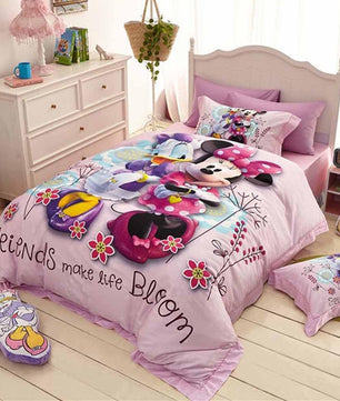 Mickey Mouse & Friends Goofy 100% Cotton Twin Queen Bedroom Decor Sheet Sets 3D Pink Bedding Sets - Lusy Store