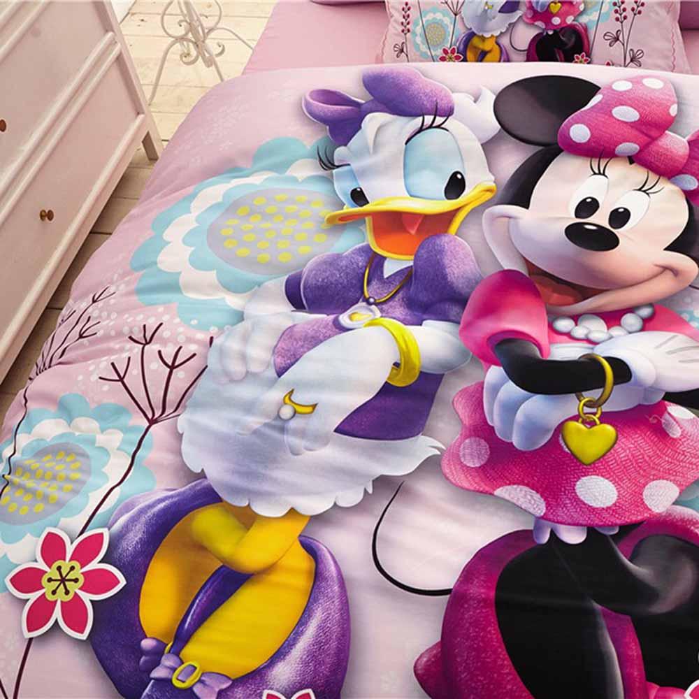 Mickey Mouse & Friends Goofy 100% Cotton Twin Queen Bedroom Decor Sheet Sets 3D Pink Bedding Sets - Lusy Store