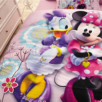 Mickey Mouse & Friends Goofy 100% Cotton Twin Queen Bedroom Decor Sheet Sets 3D Pink Bedding Sets - Lusy Store