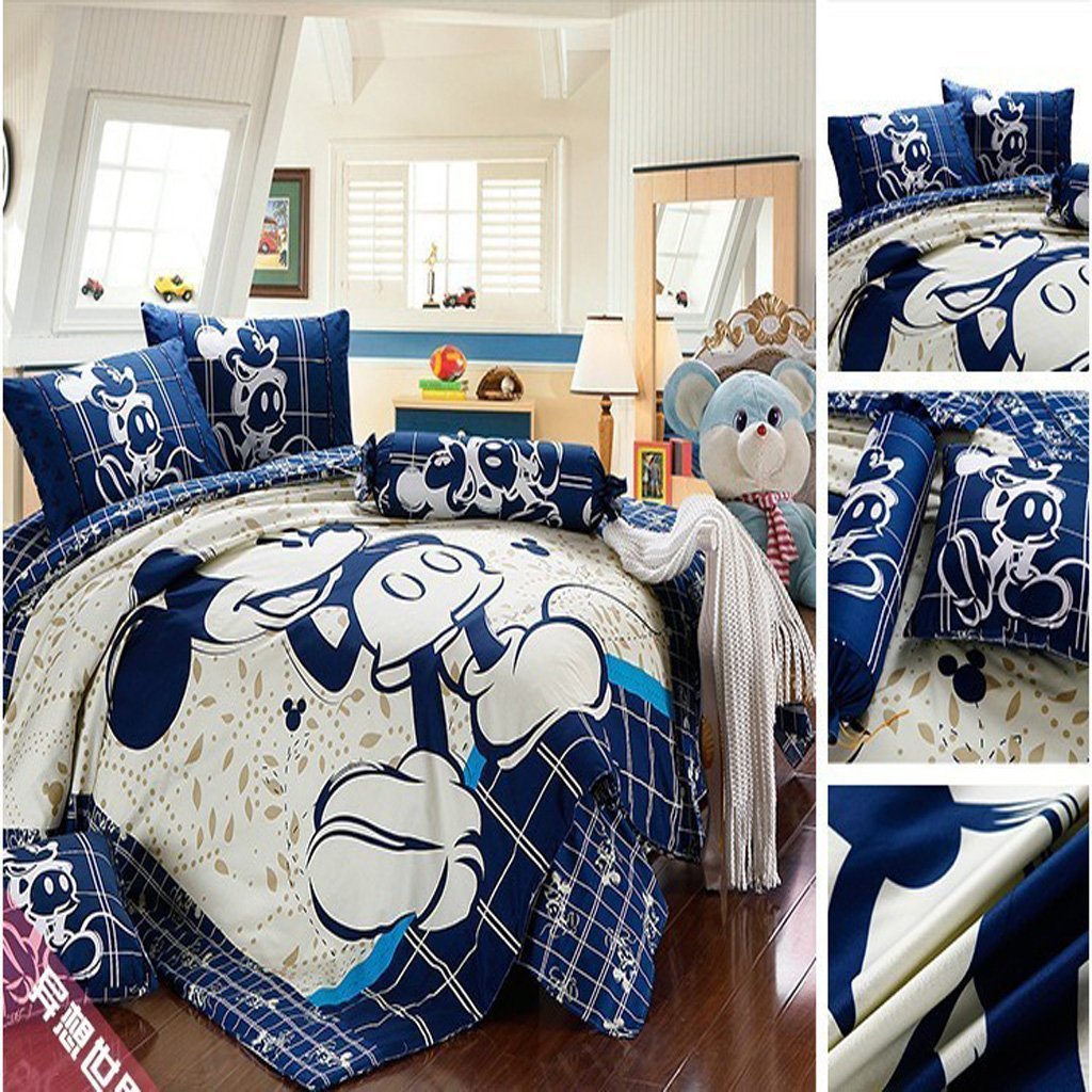 Mickey Mouse & Friends Goofy Egyptian 100% Cotton Bed Linen Bedroom Decor Blue Bedding Sets Luxurious MMF2 - Lusy Store