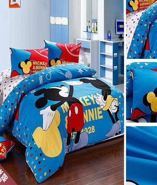 Mickey Mouse & Friends Goofy Egyptian 100% Cotton Bed Linen Bedroom Decor Blue Bedding Sets Luxurious MMF3 - Lusy Store