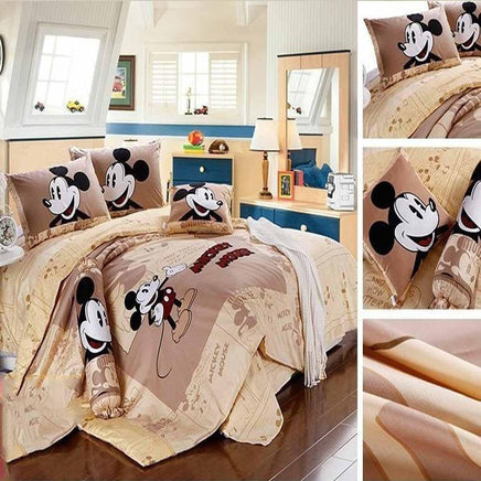 Mickey Mouse & Friends Goofy Egyptian 100% Cotton Bed Linen Bedroom Decor Brown Bedding Sets Luxurious MMF1 - Lusy Store
