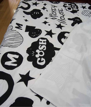 Mickey Mouse & Friends Twin Full Queen King Bedroom Decoration Sheet Sets 3D Black and White Bedding Sets MK1 - Lusy Store