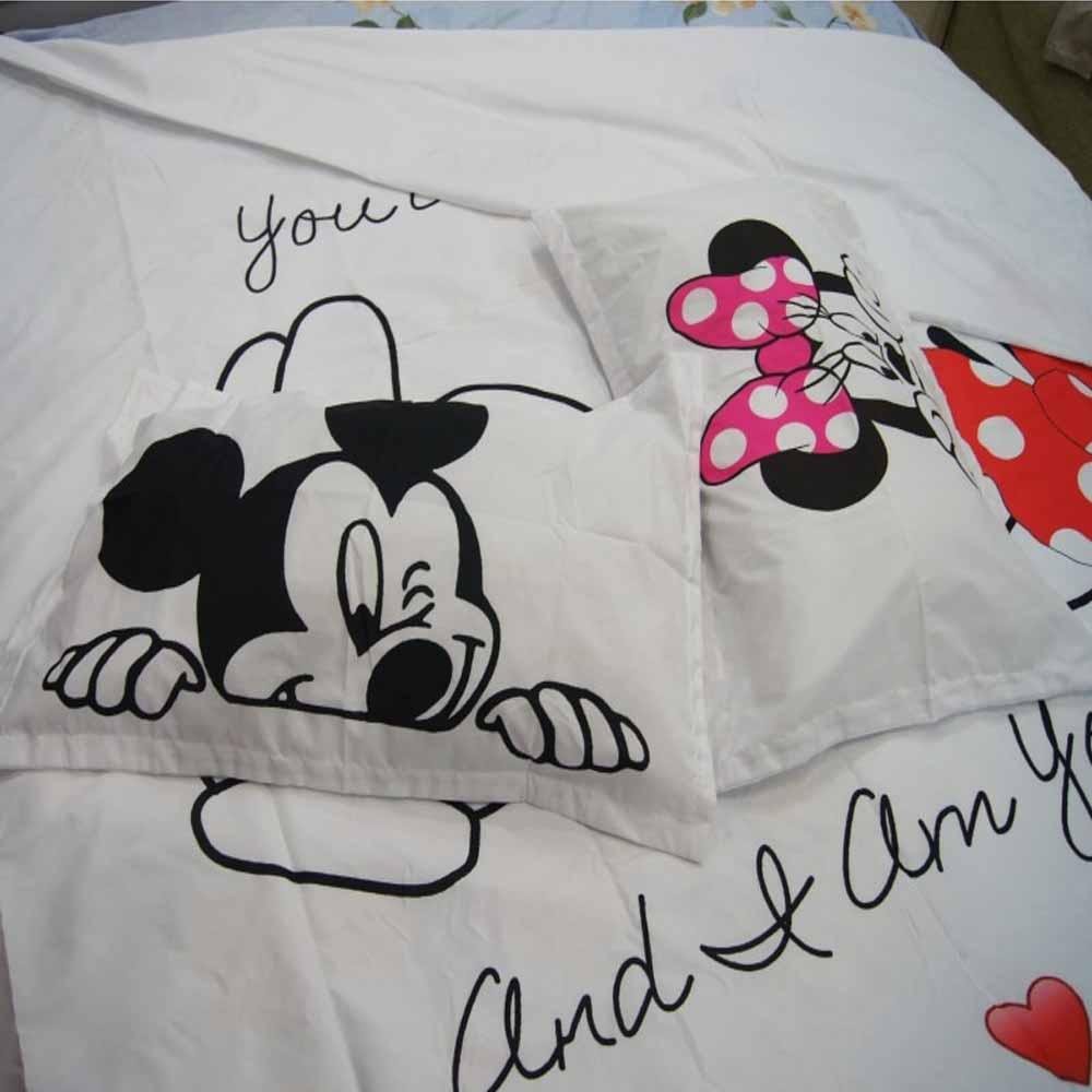 Mickey Mouse & Friends Twin Full Queen King Bedroom Decoration Sheet Sets 3D Black and White Bedding Sets MK3 - Lusy Store