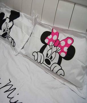 Mickey Mouse & Friends Twin Full Queen King Bedroom Decoration Sheet Sets 3D Black and White Bedding Sets MK3 - Lusy Store