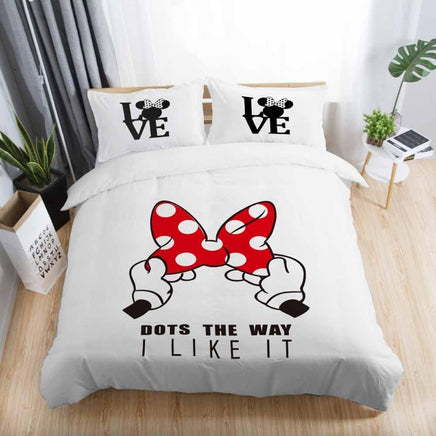 Mickey Mouse & Friends Twin Full Queen King Bedroom Decoration Sheet Sets 3D Black and White Bedding Sets MK4 - Lusy Store