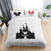 Mickey Mouse & Friends Twin Full Queen King Bedroom Decoration Sheet Sets 3D Black and White Bedding Sets MK5 - Lusy Store