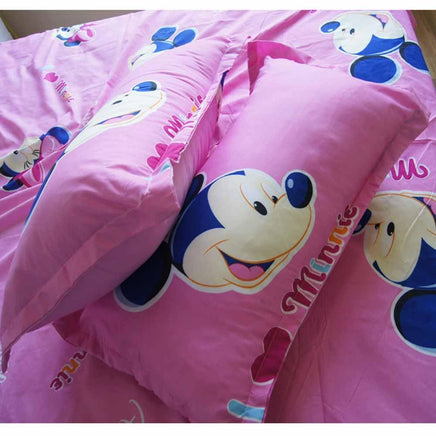 Mickey Mouse & Friends Twin Full Queen Sheet Sets Duvet Cover Pink Bedding Sets MM7 - Lusy Store