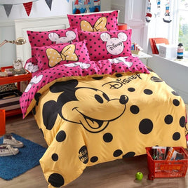 Mickey Mouse & Friends Twin Full Queen Sheet Sets Yellow Bedding Sets MM3 - Lusy Store