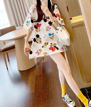 Mickey Mouse T Shirt Short Sleeved Female Loose Fashion - Lusy Store