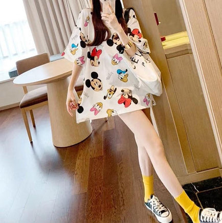 Mickey Mouse T Shirt Short Sleeved Female Loose Fashion