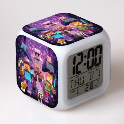 Minecraft Alarm Clock Colorful LED Night Light - Lusy Store