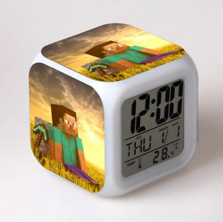 Minecraft Alarm Clock Colorful LED Night Light - Lusy Store