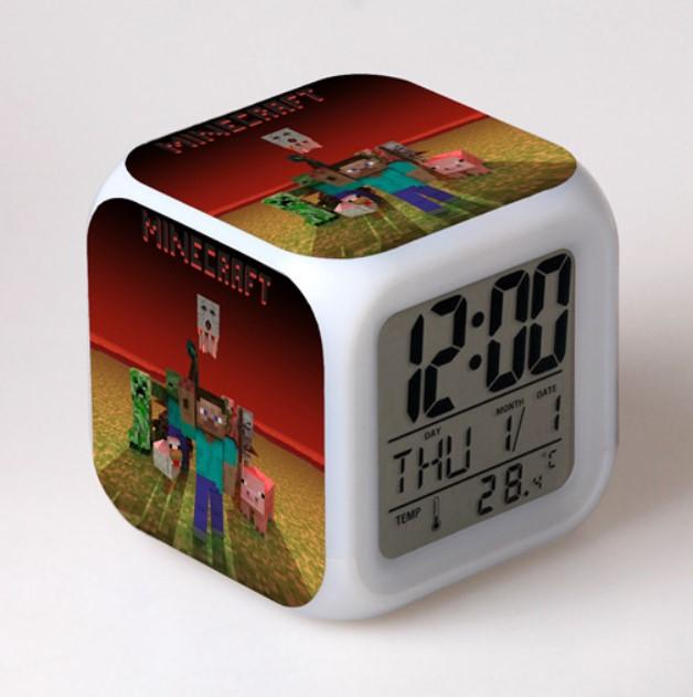 Minecraft Alarm Clock Colorful LED Night Light MN153 - Lusy Store