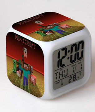 Minecraft Alarm Clock Colorful LED Night Light MN153 - Lusy Store