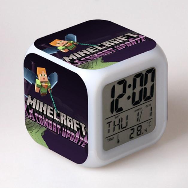 Minecraft Alarm Clock Colorful LED Night Light MN153 - Lusy Store