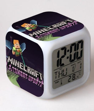 Minecraft Alarm Clock Colorful LED Night Light MN153 - Lusy Store