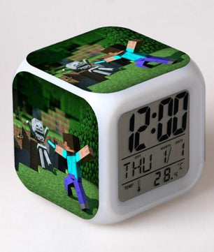 Minecraft Alarm Clock Colorful LED Night Light MN153 - Lusy Store