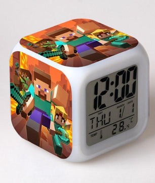 Minecraft Alarm Clock Colorful LED Night Light MN153 - Lusy Store