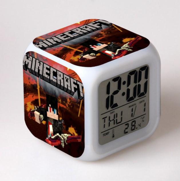 Minecraft Alarm Clock Colorful LED Night Light MN154 - Lusy Store