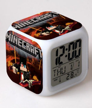 Minecraft Alarm Clock Colorful LED Night Light MN154 - Lusy Store