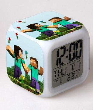 Minecraft Alarm Clock Colorful LED Night Light MN154 - Lusy Store