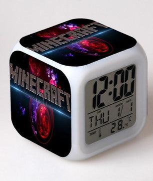 Minecraft Alarm Clock Colorful LED Night Light MN154 - Lusy Store