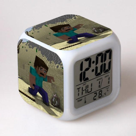 Minecraft Alarm Clock Colorful LED Night Light MN155 - Lusy Store