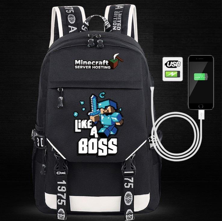 Minecraft Backpack Male Female Students Single Creeper Backpack Unique Premium Quality B109 - Lusy Store