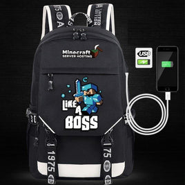 Minecraft Backpack Male Female Students Single Creeper Backpack Unique Premium Quality B109 M