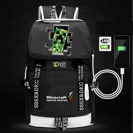 Minecraft Backpack Male Female Students Single Creeper Backpack Unique Premium Quality B110 M