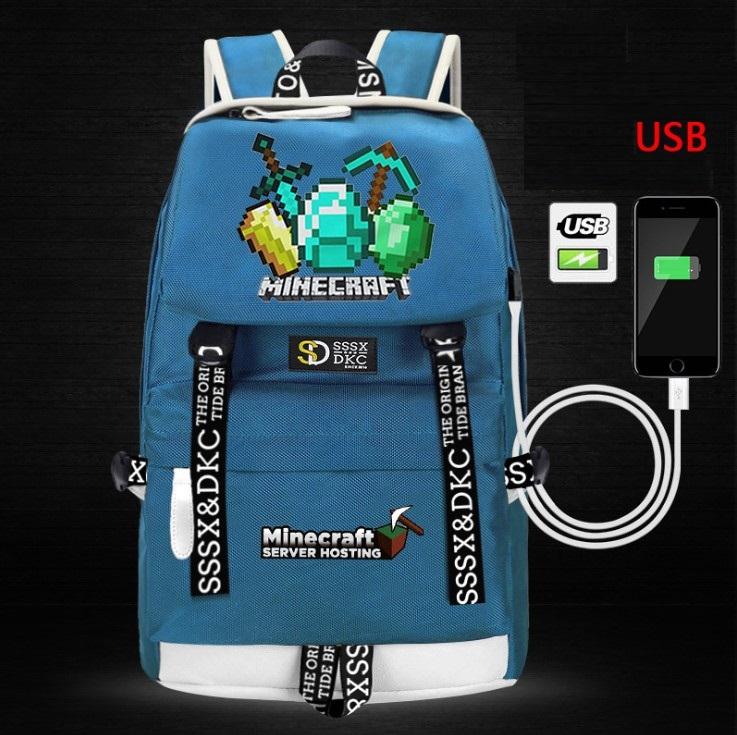 Minecraft Backpack Male Female Students Single Creeper Backpack Unique Premium Quality B111 - Lusy Store