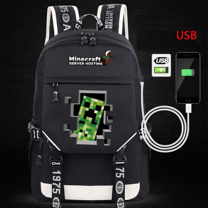 Minecraft Backpack Male Female Students Single Creeper Backpack Unique Premium Quality B112 - Lusy Store