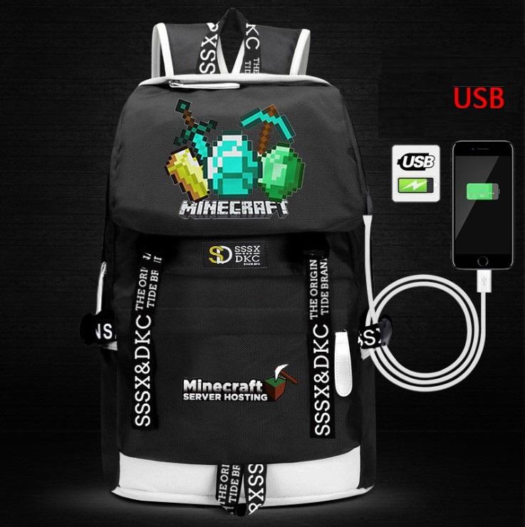 Minecraft Backpack Male Female Students Single Creeper Backpack Unique Premium Quality B115 - Lusy Store
