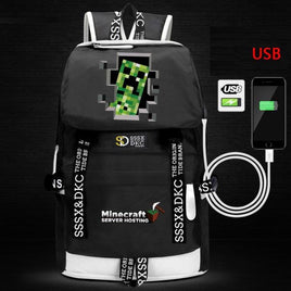 Minecraft Backpack Male Female Students Single Creeper Backpack Unique Premium Quality B116 M