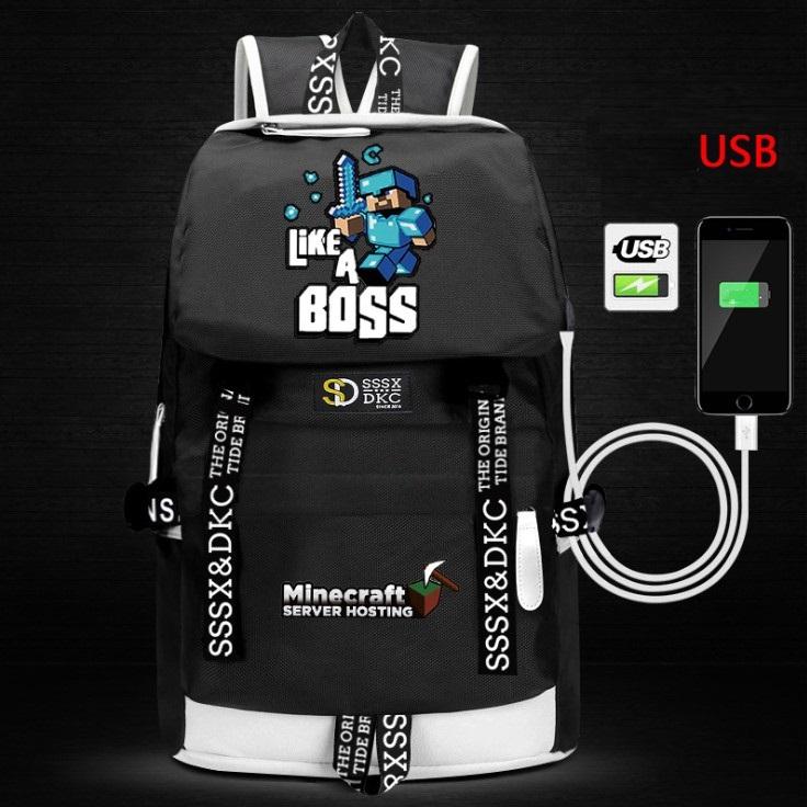 Minecraft Backpack Male Female Students Single Creeper Backpack Unique Premium Quality B117 - Lusy Store
