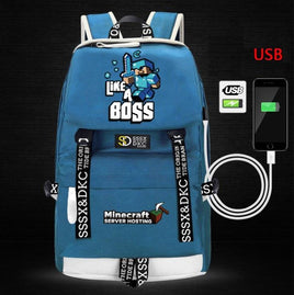 Minecraft Backpack Male Female Students Single Creeper Backpack Unique Premium Quality B118 M