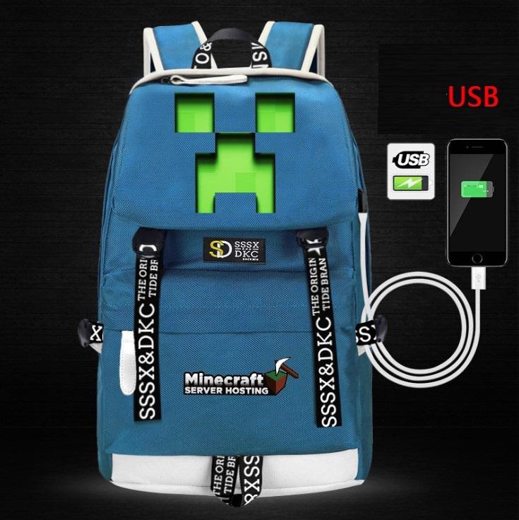 Minecraft Backpack Male Female Students Single Creeper Backpack Unique Premium Quality B119 - Lusy Store
