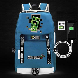 Minecraft Backpack Male Female Students Single Creeper Backpack Unique Premium Quality B120 M