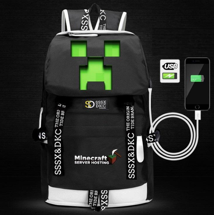 Minecraft Backpack Male Female Students Single Creeper Backpack Unique Premium Quality B121 - Lusy Store