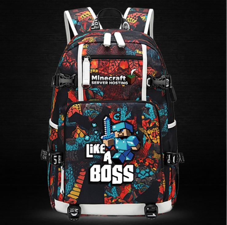 Minecraft Backpack Male Female Students Single Creeper Backpack Unique Premium Quality B122 - Lusy Store