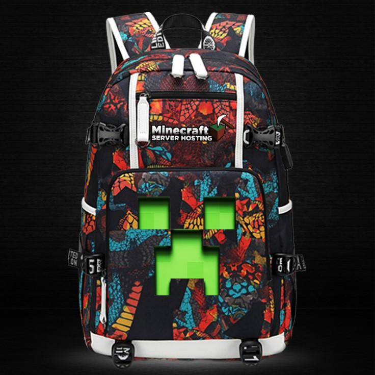 Minecraft Backpack Male Female Students Single Creeper Backpack Unique Premium Quality B123 - Lusy Store