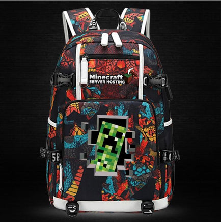 Minecraft Backpack Male Female Students Single Creeper Backpack Unique Premium Quality B124 M