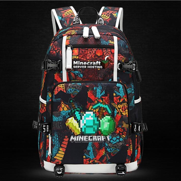 Minecraft Backpack Male Female Students Single Creeper Backpack Unique Premium Quality B125 - Lusy Store