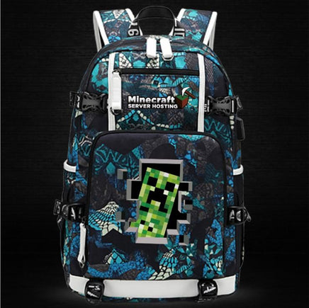 Minecraft Backpack Male Female Students Single Creeper Backpack Unique Premium Quality B138 - Lusy Store