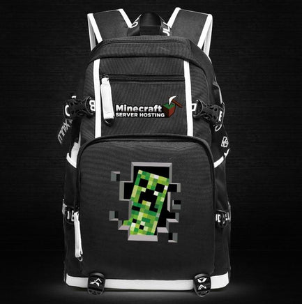 Minecraft Backpack Male Female Students Single Creeper Backpack Unique Premium Quality B140 - Lusy Store