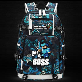 Minecraft Backpack Male Female Students Single Creeper Backpack Unique Premium Quality B141 - Lusy Store
