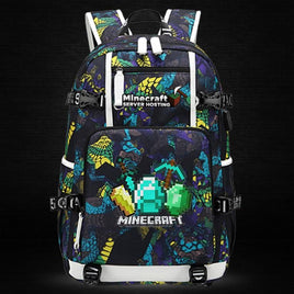Minecraft Backpack Male Female Students Single Creeper Backpack Unique Premium Quality B143 - Lusy Store