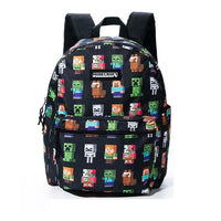 Minecraft Backpack Primary School Bags 3-6 Grade Mini Cute Oxford Backpack For Kids 15.7x11.4x5.1 inch Black