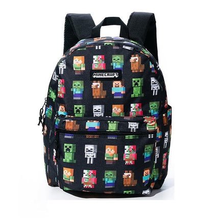 Minecraft Backpack Primary School Bags 3-6 Grade Mini Cute Oxford Backpack For Kids 15.7x11.4x5.1 inch Black
